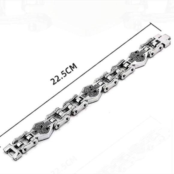 HARLEY DAVIDSON STAINLESS STEEL SHIELD BRACELET - Picture 6 of 6